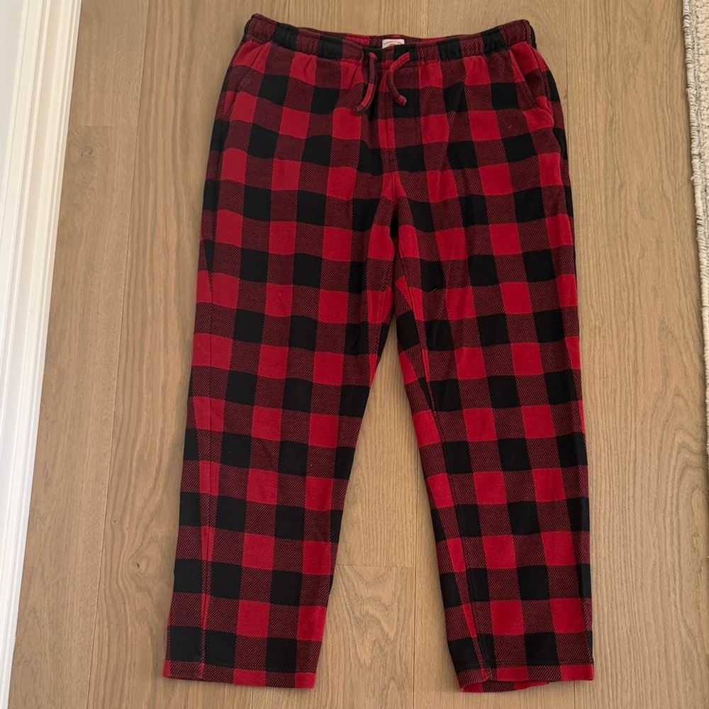 Faherty Red and Black Plaid Pants